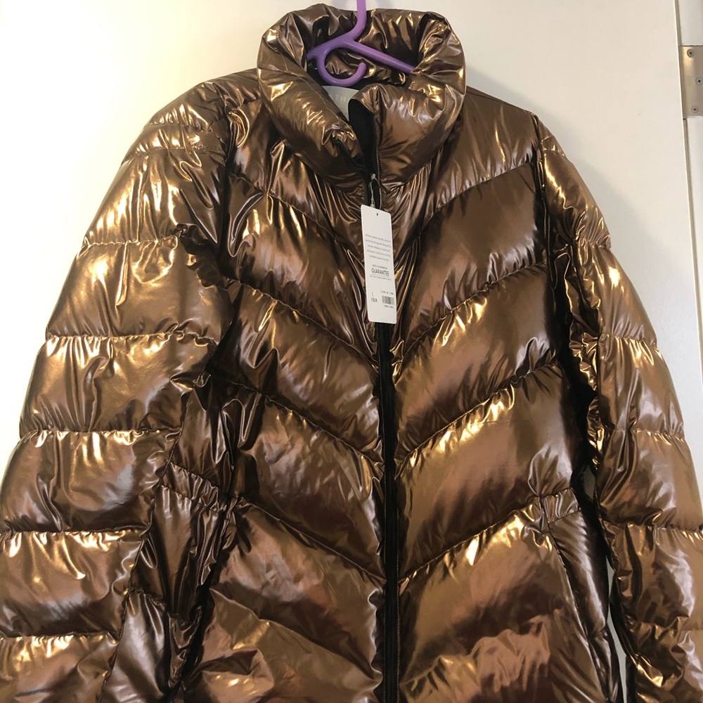 Athleta Bronze Metallic Puffer Jacket - NWT!